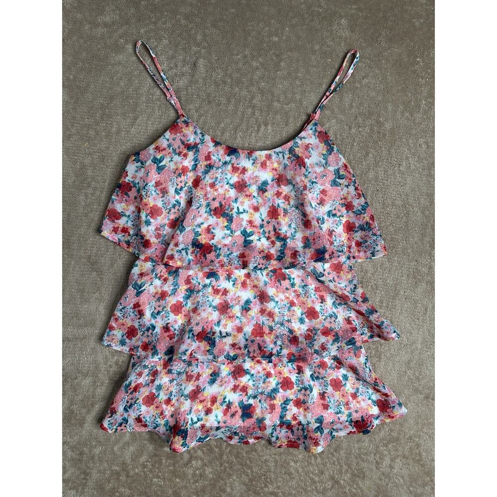 Women’s Candie's 90’s Y2K Whimsy Floral Tiered Ruffle Camisole Tank Size Medium